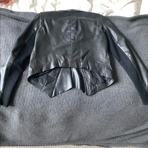 Trouve Leather cropped blazer jacket Genuine Leather - Picture 5 of 5